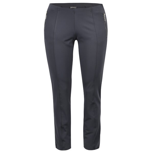 Pantaloni slim fit gri elastici cu buzunare - Ulla Popken