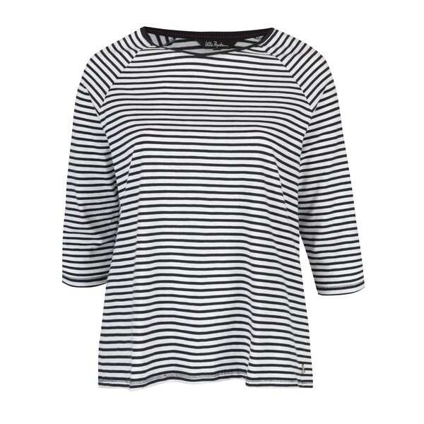 Bluza alba cu maneci raglan si dungi albastre - Ulla Popken