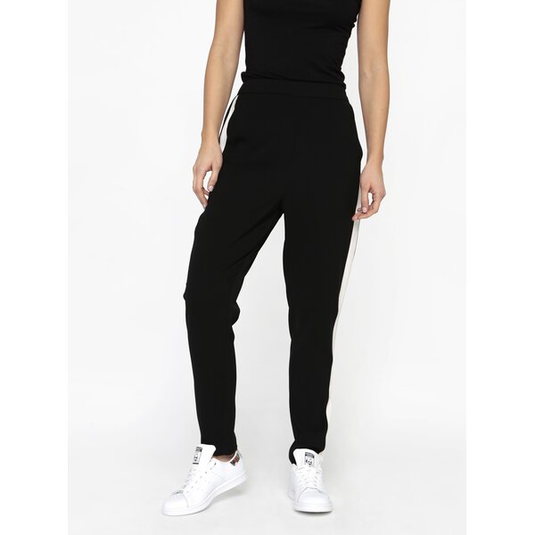 Pantaloni negri cu dunga contrastanta laterala - MISSGUIDED