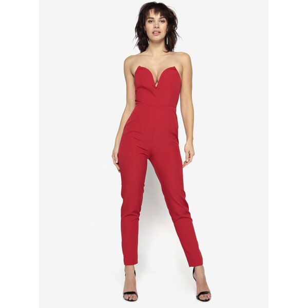 Salopeta lunga rosie cu decolteu sweetheart - MISSGUIDED