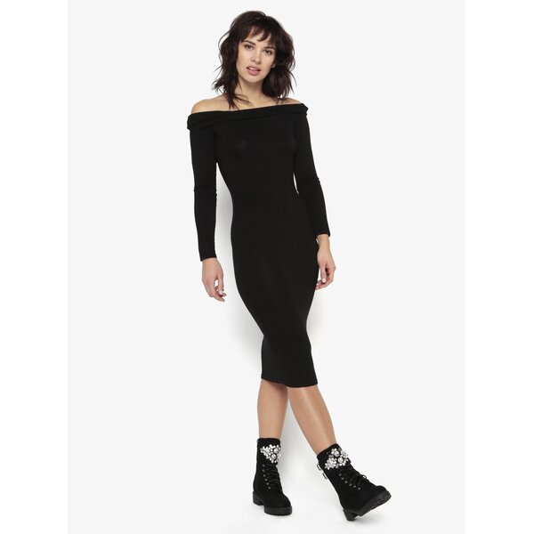 Rochie dreapta neagra cu umeri expusi MISSGUIDED