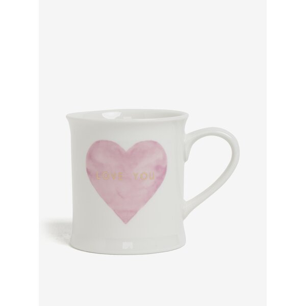 Cana crem din portelan cu print - Sass & Belle Love you