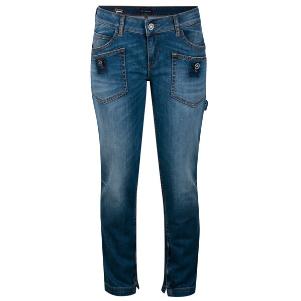 Blugi skinny albastri cu fermoar pe glezna Fornarina Mayer New