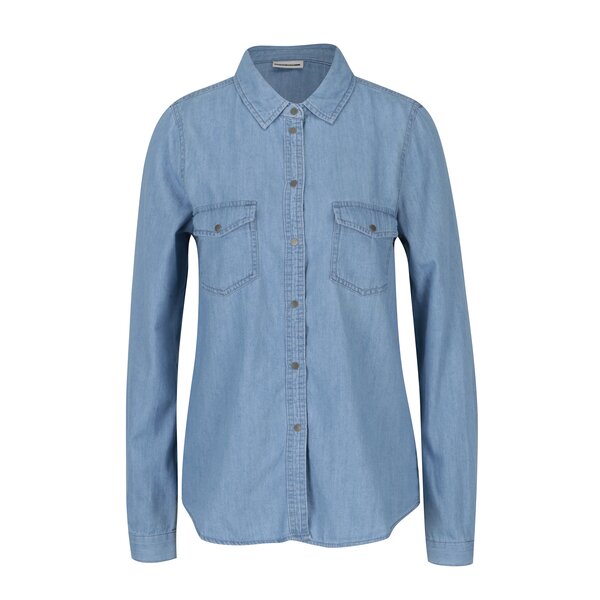 Camasa albastra din denim cu buzunare Noisy May Kendall