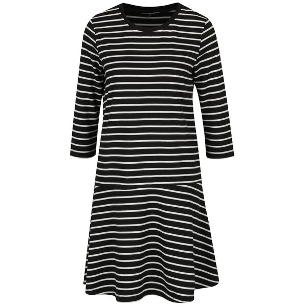 Rochie cu talie joasa bleumarin si dungi crem - VERO MODA Nira
