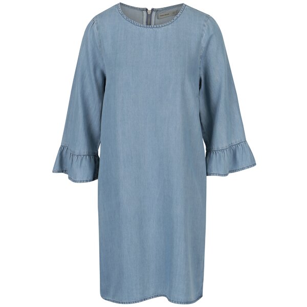 Rochie albastra din denim cu volane la maneci - VERO MODA Lissy