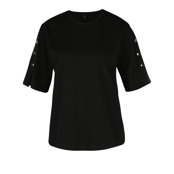 Tricou negru cu aplicatii pe umeri - VERO MODA Jane