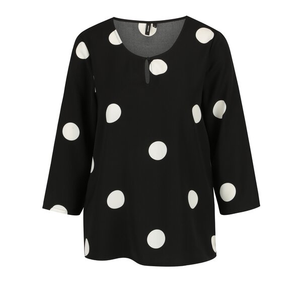 Bluza neagra cu buline albe si maneci 3/4 - VERO MODA Dot