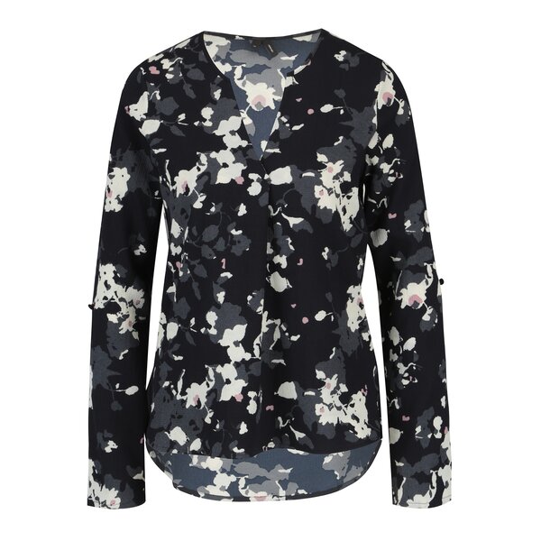 Bluza asimetrica bleumarin cu print floral - VERO MODA Bali