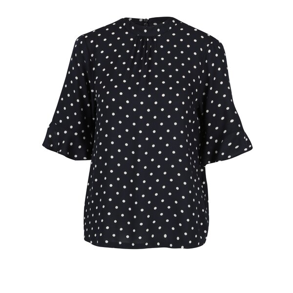 Bluza bleumarin cu buline si maneci cu volane - VERO MODA Nicky