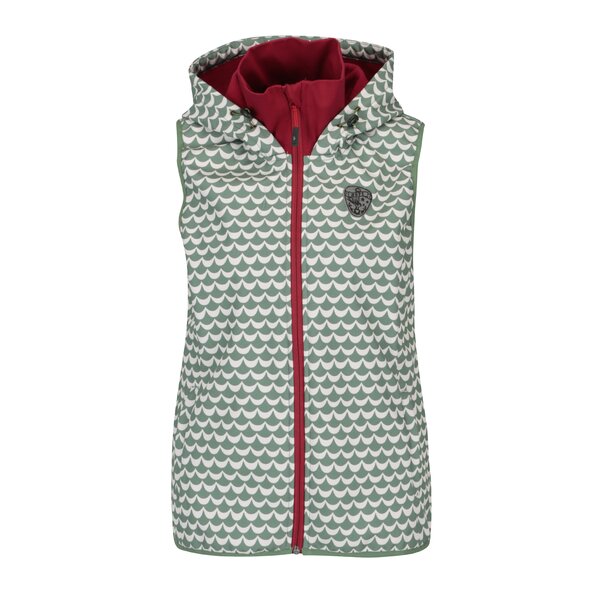 Vesta impermeabila verde & alb cu gluga si print - Blutsgeschwister