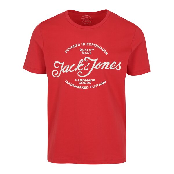 Tricou rosu cu print - Jack & Jones New Raffa