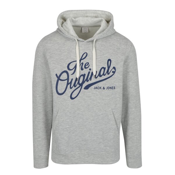 Hanorac gri cu print si buzunar kangaroo - Jack & Jones Panther