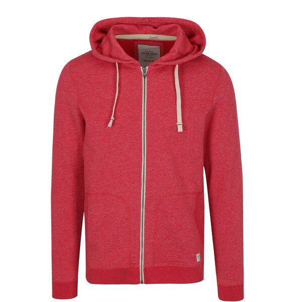 Hanorac rosu cu gluga si buzunare - Jack & Jones