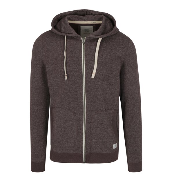 Hanorac maro cu gluga si buzunare - Jack & Jones