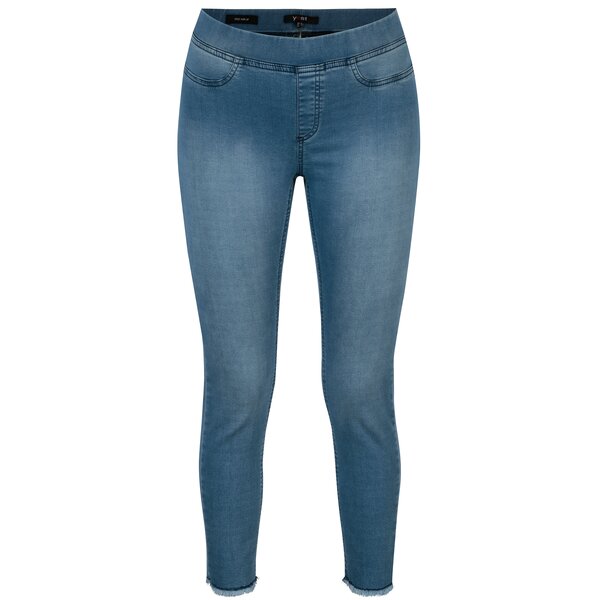 Jeggins slim fit albastru deschis cu efect push-up Yest