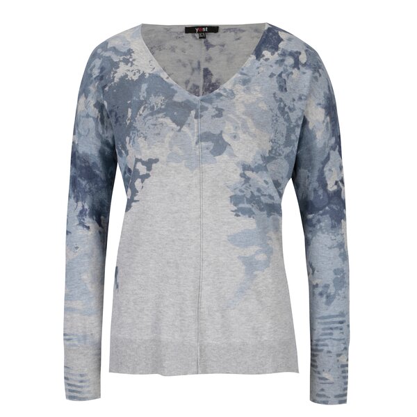 Pulover gri usor cu print - Yest