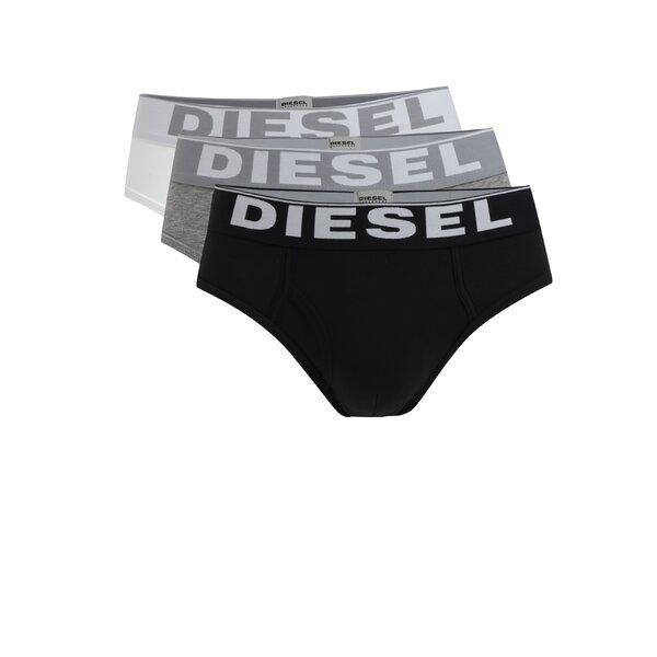 Set de 3 perechi de chiloti multicolori cu logo si cusaturi decorative - Diesel