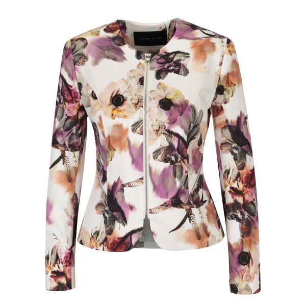 Sacou crem cu print floral Pietro Filipi