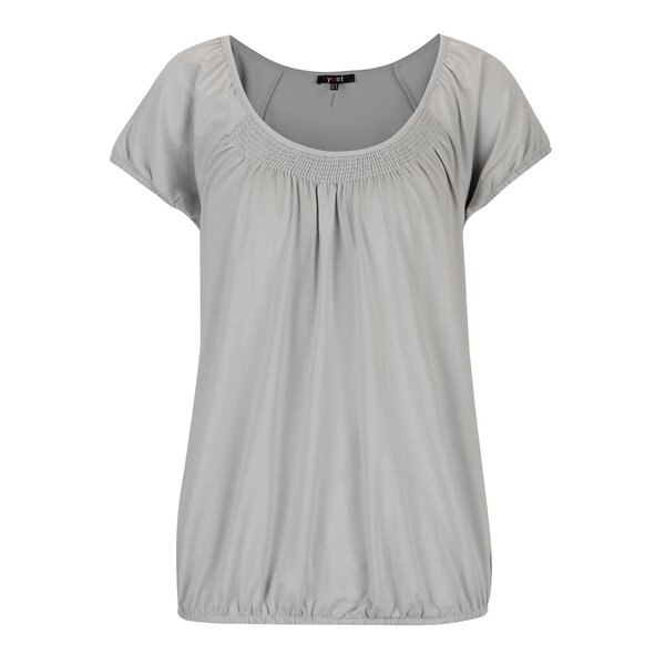 Tricou gri cu insertie elastica in zona decolteului - Yest