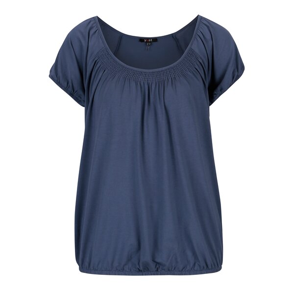 Tricou albastru cu insertie elastica in zona decolteului - Yest