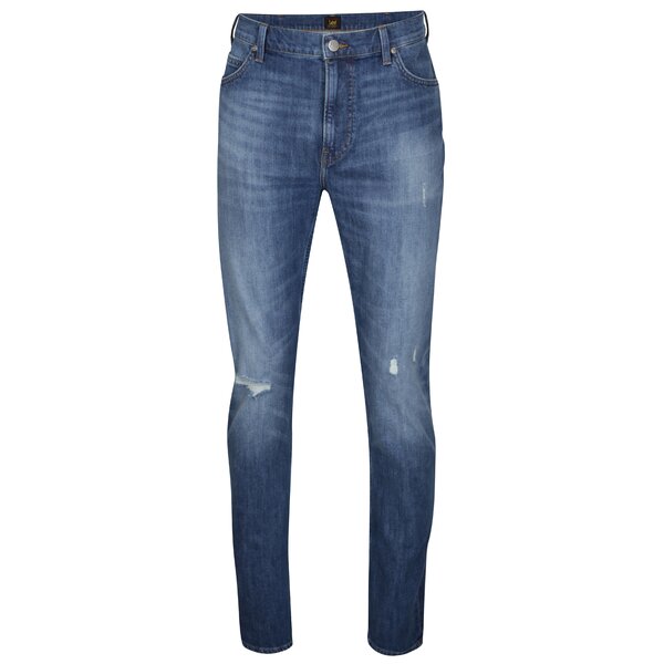 Blugi slim fit albastri cu aspect uzat pentru barbati - Lee