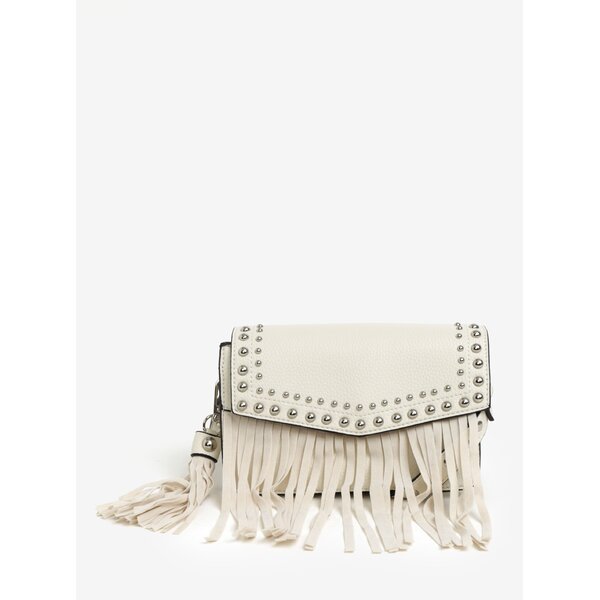 Geanta crossbody crem cu tinte si franjuri Miss Selfridge