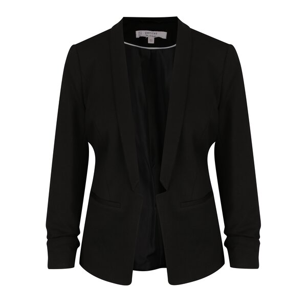 Sacou negru cu mnaeci incretite Miss Selfridge Petites