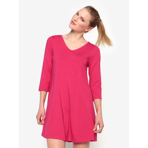 Rochie mini roz cu maneci 3/4 - Yest
