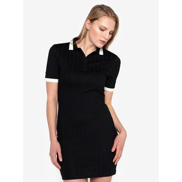 Rochie bleumarin cu guler si maneca scurta - French Connection Milos