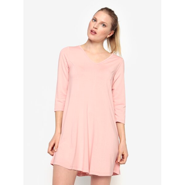 Rochie mini roz deschis cu maneci 3/4 - Yest