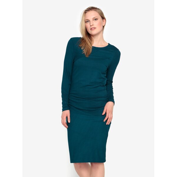 Rochie albastru petrol cu dungi in relief Selected Femme Acies