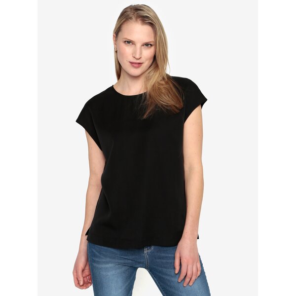 Bluza neagra cu maneci scurte Selected Femme Zoe