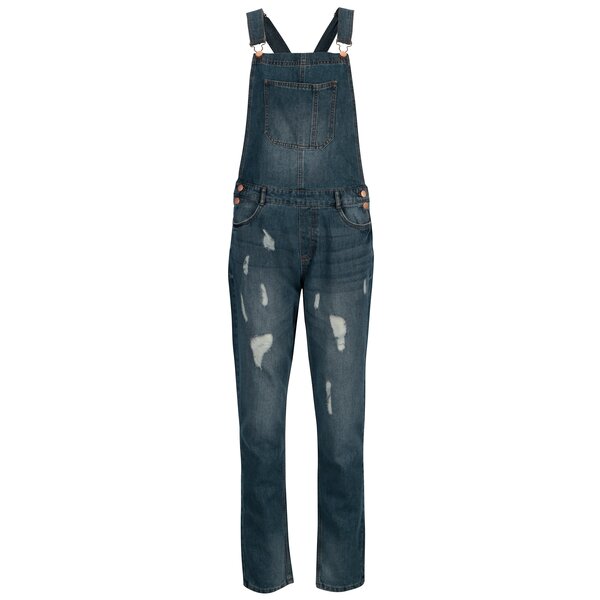 Salopeta bleumarin din denim cu aspect deteriorat Jacqueline de Yong Mace