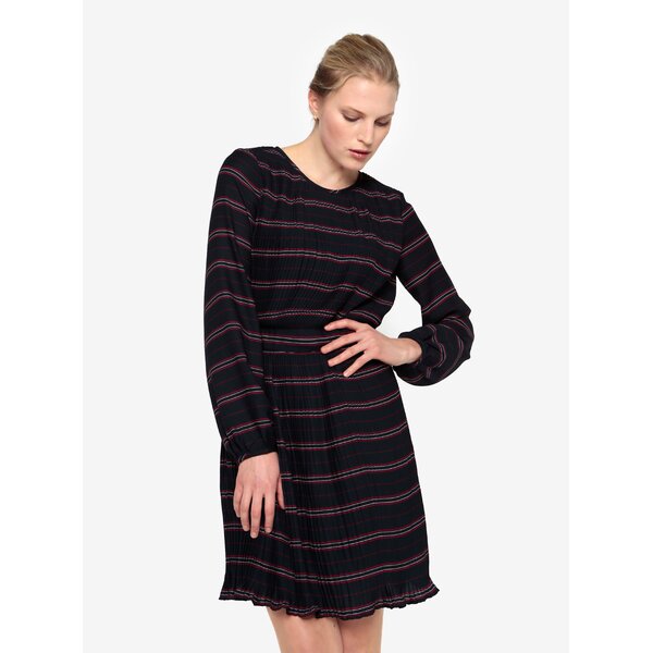 Rochie plisata bleumarin cu dungi bordo - VILA Limit