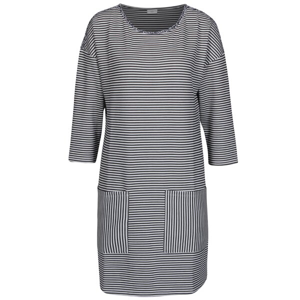 Rochie bleumarin cu dungi crem si buzunare aplicate - Jacqueline de Yong Agnes