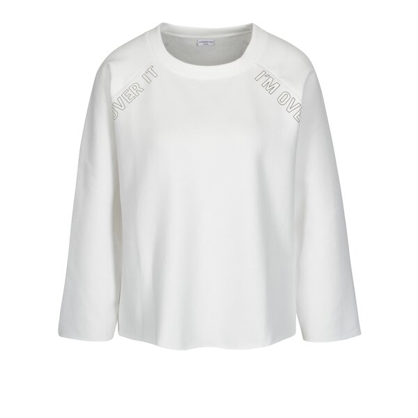 Bluza crop crem cu print text Jacqueline de Yong Tori