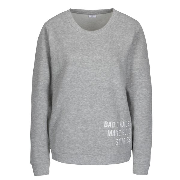 Bluza gri cu text brodat - Jacqueline de Yong Tori