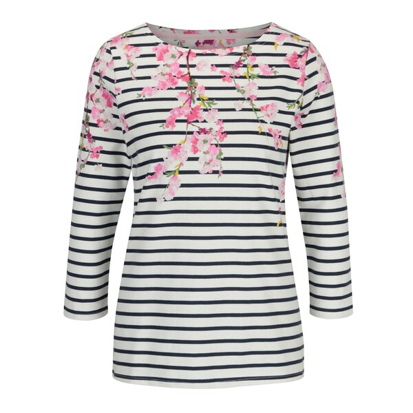 Bluza crem cu print floral si maneci 3/4 - Tom Joule Harbour