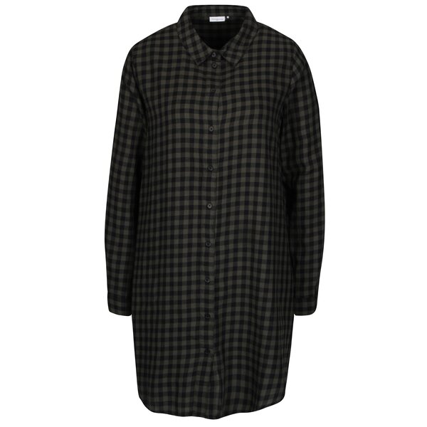 Camasa rochie kaki & negru cu model tartan - Jacqueline de Yong Ally