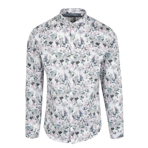 Camasa casual alba cu print floral - Lindbergh