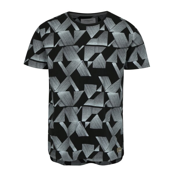 Tricou negru cu print geometric - Lindbergh