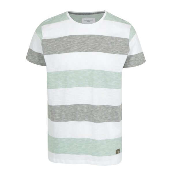 Tricou cu dungi verde deschis & alb - Lindbergh