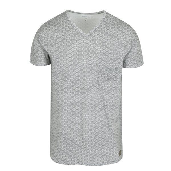 Tricou cu print geometric alb & negru - Lindbergh