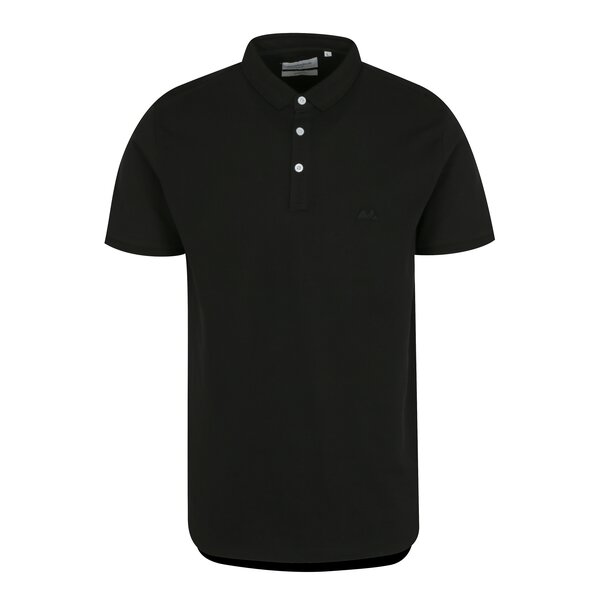 Tricou polo negru din bumbac cu logo - Lindbergh