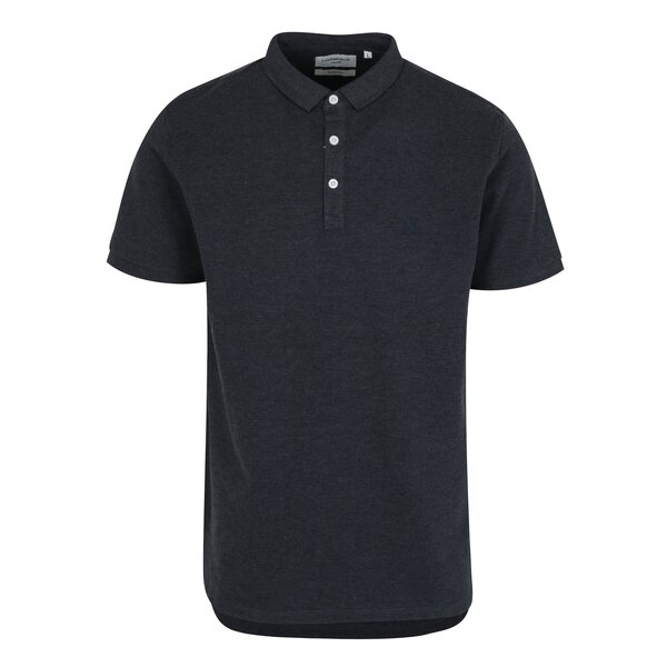 Tricou polo bleumarin cu logo brodat - Lindbergh