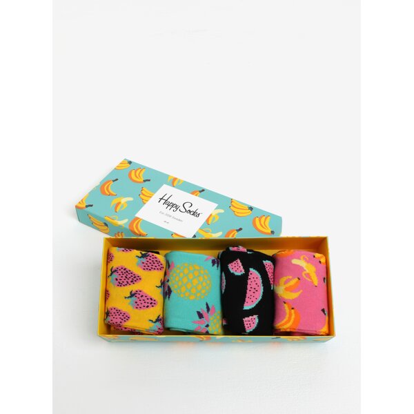 Set de 4 perechi de sosete multicolore cu model pentru femei - Happy Socks Fruit