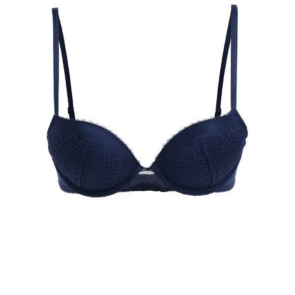 Sutien push-up bleumarin cu aplicatie din dantela - DKNY