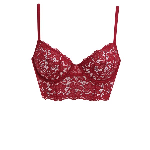 Bustier rosu din dantela - DKNY