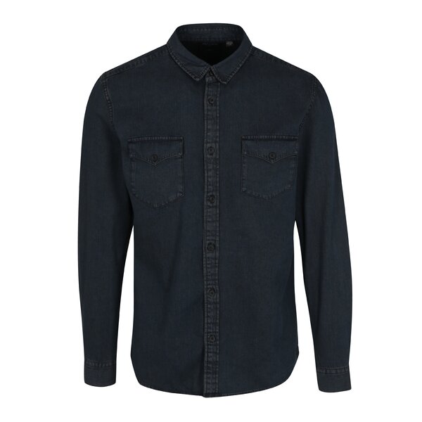 Camasa slim fit bleumarin din denim - ONLY & SONS Negredo